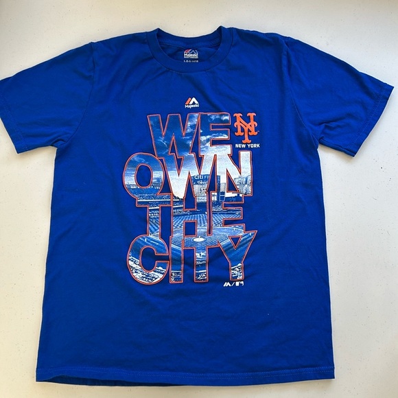 Majestic T shirt Boys Large Blue We own The City Graphic shirt - Picture 6 of 6